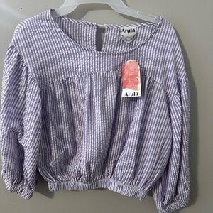 Arula Lavender and White Checkered Top